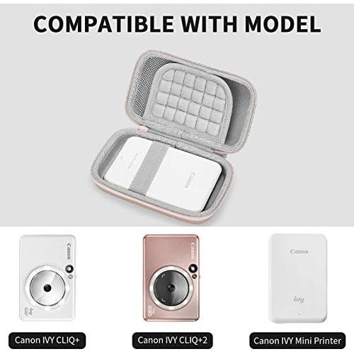  Yinke Case for Canon Ivy Mobile Mini Photo Printer/ Canon Ivy CLIQ 2/+2 Instant Camera Printer, Travel Hard Carry Case Protective Cover (Rose Golded)