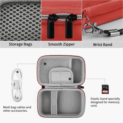  Yinke Case for Polaroid Snap & Snap Touch/ Kodak Printomatic/ Step/ Mini 2 HD/ Instant Camera/ Printer, Travel Protective Cover Storage Bag (Red)