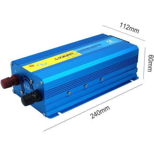  [아마존베스트]-Service-Informationen Yinleader Power Inverter 1000 W / 2000 W 12 V 230 V Pure Sine Wave Voltage Converter Power Inverter with 1 Socket 2 USB Ports