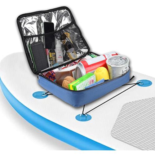  Yinrunx 10L SURF SUP Deck Cooler Bag,Paddle Board Deck Bag with Mesh Top Interior Insulated Cooler Storage ,Portable Deck Paddle Board Cooler Bag - Securing Clip Straps - Great for Food, D