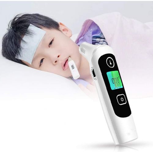  Yintiod Digitales Infrarot-Stirn-Ohr-Thermometer fuer Fieber Sofortige genaue Ablesemessung LCD 32 Memories Recall Medical fuer Baby Kids Erwachsene Objekte