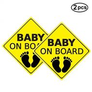 [아마존베스트]Yinuoday Baby ON Board Sticker Car Decals Safety Signs Self-Adhesive Easy to Install Waterproof 2pcs (Style B)