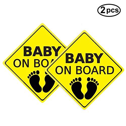  [아마존베스트]Yinuoday Baby ON Board Sticker Car Decals Safety Signs Self-Adhesive Easy to Install Waterproof 2pcs (Style B)