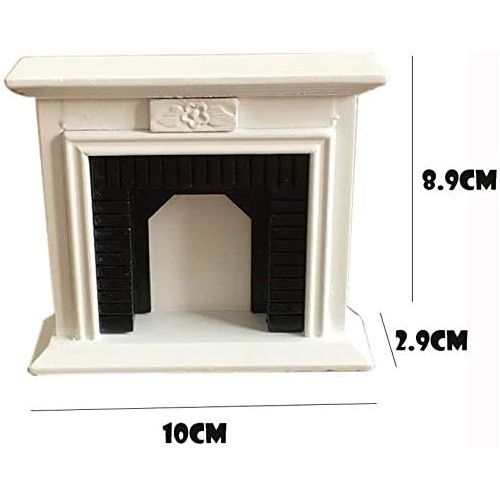  Yinuoday 1:12 Scale Dollhouse Accessories, Miniatures Dollhouse Furniture for DIY Dollhouse Living Room Mini Toy Wood Fireplace for Livingroom Bedroom Simulated Accessory