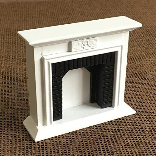  Yinuoday 1:12 Scale Dollhouse Accessories, Miniatures Dollhouse Furniture for DIY Dollhouse Living Room Mini Toy Wood Fireplace for Livingroom Bedroom Simulated Accessory