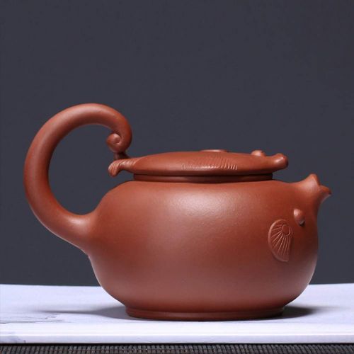  Yipot Yixing pot- Zisha Fish Teapot-Yixing Clay Teapot Chinese Zisha Pot Xishi Purple clay 8.8 Oz Genuine（260ml）Handmade