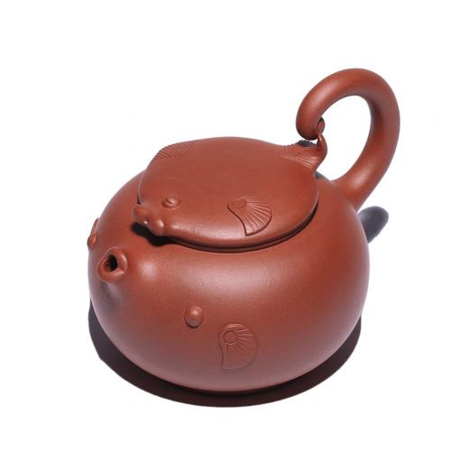  Yipot Yixing pot- Zisha Fish Teapot-Yixing Clay Teapot Chinese Zisha Pot Xishi Purple clay 8.8 Oz Genuine（260ml）Handmade