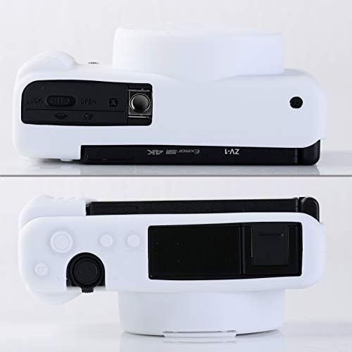  Yisau Camera Case for Sony ZV-1, Sony ZV1 Camera Case Digital Camera Anti-Scratch Slim Fit Soft DSLR Camera Sleeve with ZV1 Screen Protector (White)