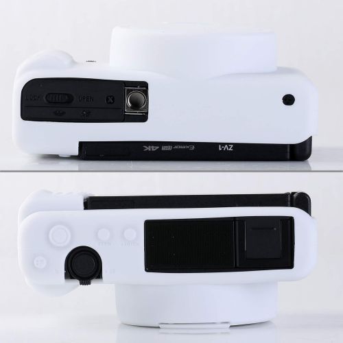  Yisau Camera Case for Sony ZV-1, Sony ZV1 Camera Case Digital Camera Anti-Scratch Slim Fit Soft DSLR Camera Sleeve with ZV1 Screen Protector (White)