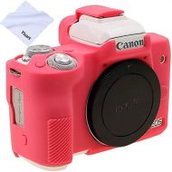 Yisau Case for Canon EOS M50/EOS M50 Mark II, Soft Silicone Skin Housing Protective Cover Compatible With Canon EOS Kiss M/EOS M50/M50 Mark II Camera Body (Hot Pink)