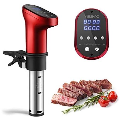  [아마존베스트]YISSVIC Sous Vide Stick 1200 W Sous Vide Garer 5-95 °C Digital Timer LED Touch Display for Healthy Eating, Red (Multi-Way Packaging)