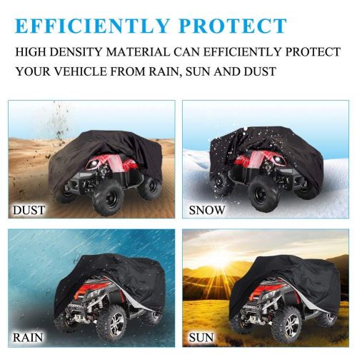  YITAMOTOR Waterproof ATV Cover Universal Fit All Weather Full Breathable Sun UV Rain Snow Dust Wind Outdoor Protection (100.79L x 43.31W x 47.24H, 190T, Black)