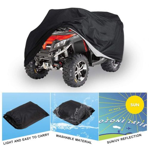  YITAMOTOR Waterproof ATV Cover Universal Fit All Weather Full Breathable Sun UV Rain Snow Dust Wind Outdoor Protection (100.79L x 43.31W x 47.24H, 190T, Black)