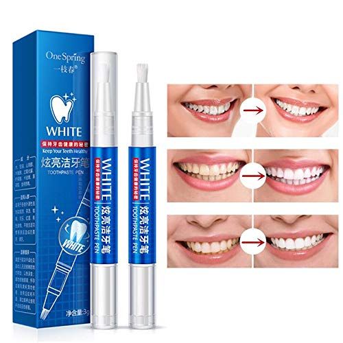  Yitrend Teeth Whitening Pen, Whiten Teeth Tooth Whitening Peeling Stick Brush Pen No Sensitivity Unisex (White)