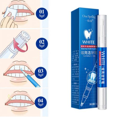  Yitrend Teeth Whitening Pen, Whiten Teeth Tooth Whitening Peeling Stick Brush Pen No Sensitivity Unisex (White)