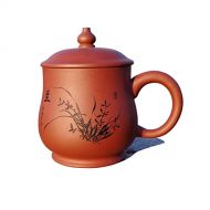 Yixing Teapot Handmade Orchids Tea Cup,Nature Red Clay,400cc