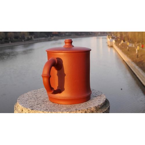  Yixing Teapot Handmade Holy Bamboo Tea Cup,Nature Red Clay,200cc