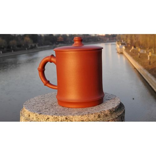  Yixing Teapot Handmade Holy Bamboo Tea Cup,Nature Red Clay,200cc