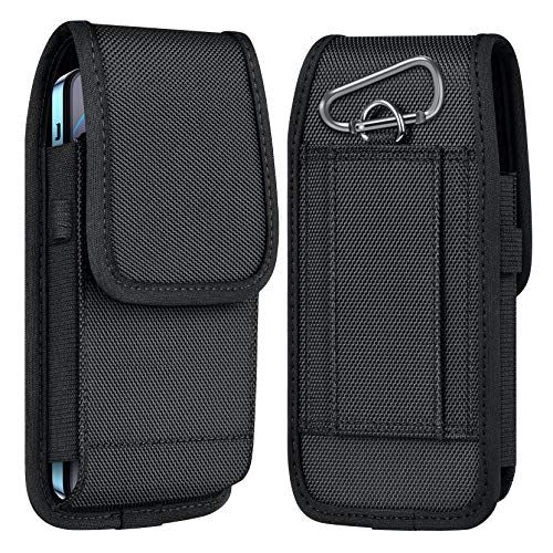  [아마존베스트]ykooe Cell Phone Pouch Nylon Holster Case with Belt Clip Cover Compatible with iPhone 12/Pro/Mini, 11, Pro, Max, SE2 7 8+ X, Samsung Galaxy S20 FE S10+ S9 A51 A01 Google Pixel 5/4A