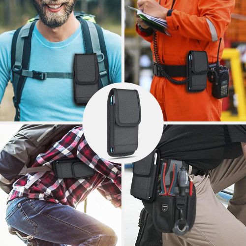  [아마존베스트]ykooe Cell Phone Pouch Nylon Holster Case with Belt Clip Cover Compatible with iPhone 12/Pro/Mini, 11, Pro, Max, SE2 7 8+ X, Samsung Galaxy S20 FE S10+ S9 A51 A01 Google Pixel 5/4A