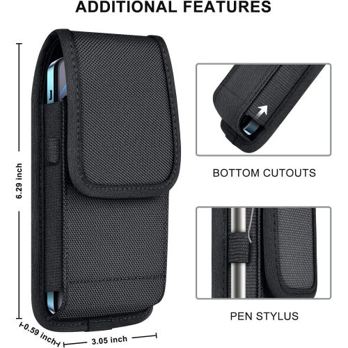  [아마존베스트]ykooe Cell Phone Pouch Nylon Holster Case with Belt Clip Cover Compatible with iPhone 12/Pro/Mini, 11, Pro, Max, SE2 7 8+ X, Samsung Galaxy S20 FE S10+ S9 A51 A01 Google Pixel 5/4A