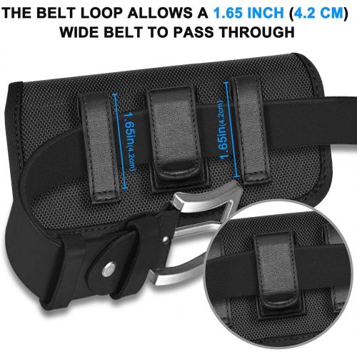  [아마존베스트]ykooe Phone Pouch Horizontal Rugged Nylon Holster with Belt Holder for iPhone, Samsung, Moto, LG, Google and More