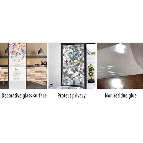  Ylljy00 Decorative Privacy Window Film/Abstract Composition with Circles Dots Artistic Energetic Colors Sunburst Decorative/No-Glue Self Static Cling for Home Bedroom Bathroom Kitchen Offi
