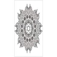 Ylljy00 Decorative Privacy Window Film/Ornate Arabesque Esoteric Figure Esoteric Oriental Chakra Ritual Art Print/No-Glue Self Static Cling for Home Bedroom Bathroom Kitchen Office