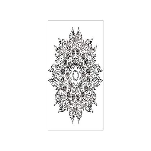  Ylljy00 Decorative Privacy Window Film/Ornate Arabesque Esoteric Figure Esoteric Oriental Chakra Ritual Art Print/No-Glue Self Static Cling for Home Bedroom Bathroom Kitchen Office