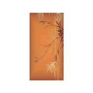 Ylljy00 Decorative Privacy Window Film/Bamboo Branches and Flowers Illustration in Vivid Color Eastern Nature Theme/No-Glue Self Static Cling for Home Bedroom Bathroom Kitchen Office Decor
