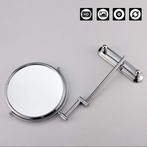  Ylmhe Makeup Mirror Wall Mount Two Side Magnifying Extendable Folding 360° Rotation Adjustable Bathroom Mirrors(8inch),A,3X