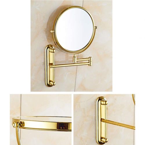  Ylmhe Makeup Mirror Wall Mount Two Side Magnifying Extendable Folding 360° Rotation Adjustable Bathroom Mirrors(8inch),A,3X