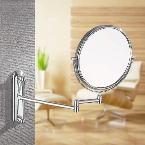  Ylmhe Makeup Mirror Wall Mount Two Side Magnifying Extendable Folding 360° Rotation Adjustable Bathroom Mirrors(8inch),A,3X