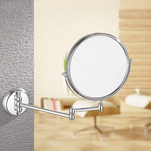  Ylmhe Beauty Mirror Wall Mount 1X/3X Magnification Makeup Mirrors for Bathroom Shaving 360° Rotation Double Sided Extension Adjustable,8inch