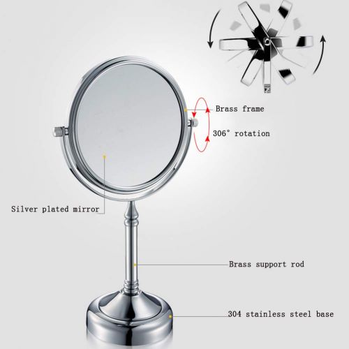  Ylmhe Bathroom Makeup Mirror Shaving Free Standing Tabletop Double Side Magnifying Round 360°Swivel Beauty Mirrors,10X,6Inch