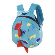 Ylucky Kids Backpack Toddler Child Anti-Lost Dinosaur Daypack with Lesh Preschool Toy Lunch Bag School Book Bag (Blue)