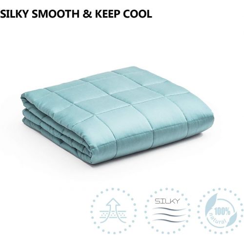  [아마존 핫딜]  [아마존핫딜]YnM Cooling Weighted Blanket with 100% Bamboo Viscose | 15lbs for 90-150 lbs individual, 60x 80 | Luxury Cooler Version Weighted Blanket, Sea Grass.