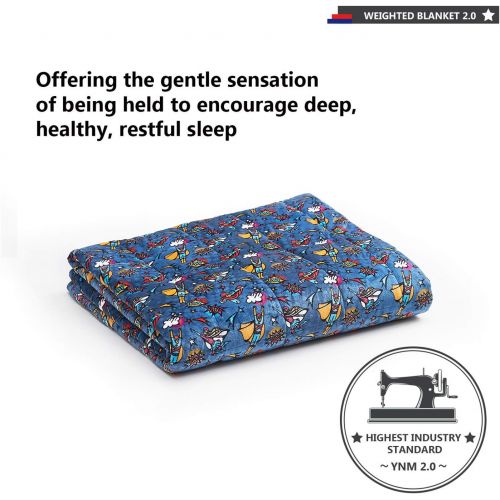  [아마존 핫딜] [아마존핫딜]YnM Minky Weighted Blanket | 25lbs, 60x 80, Queen Size, Suit for One Person(~240lbs) | 2.0 Fuzzy Sensory Heavy Blanket | Ultra-Soft Minky Material with Glass Beads, Super Lightning