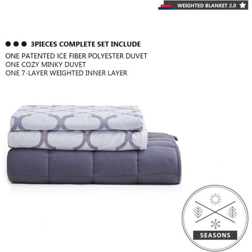  [아마존핫딜][아마존 핫딜] YnM Weighted Blanket 3 Pieces Set with 2 Duvet Covers, 41x 60 5lbs for Kids(~40lbs) | Suit for Hot & Cold Sleepers Year Round Use