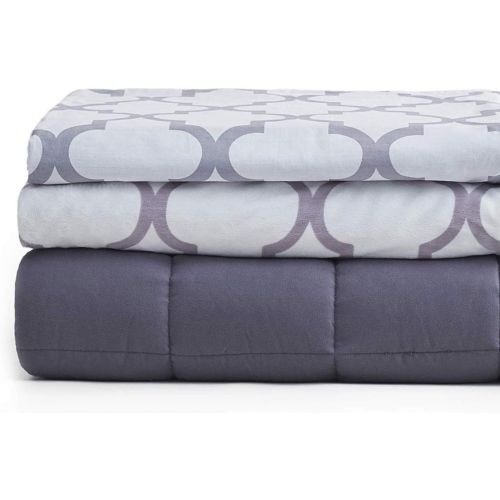  [아마존 핫딜] YnM Weighted Blanket with Double Duvets for All Seasons | 48x 78 13lbs, Twin Size for One Person(~120lbs) Use | 3 in 1 Weighted Blanket Set for Hot & Cold Sleepers