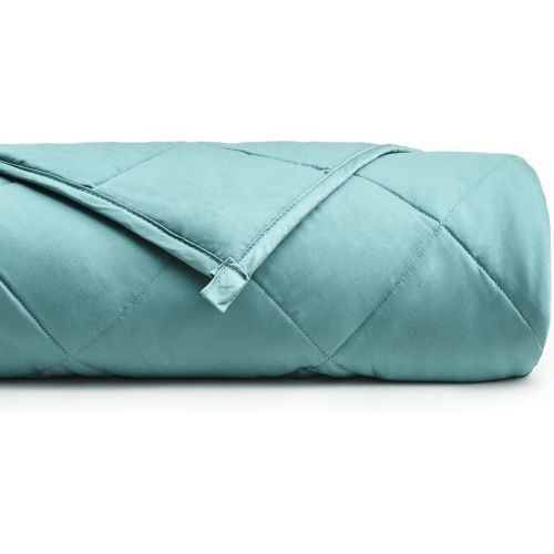  YnM Cooling Weighted Blanket, 100% Natural Bamboo Viscose, 15 lbs 48x72, Thin Gravity 2.0 Blanket, Great Sleep Therapy for People with Anxiety, Autism, ADHD, Insomnia or Stress, Se