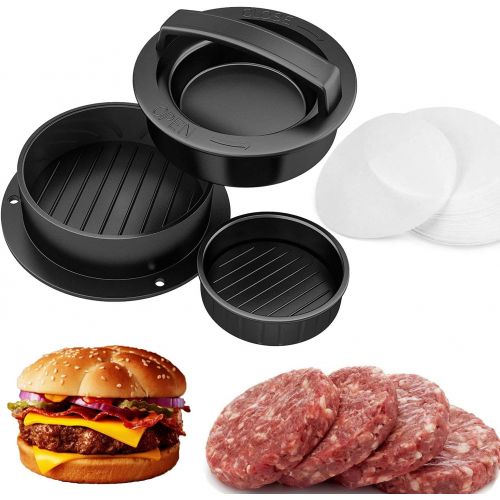  YoCosii Amy Non Stick Burger Press with 50 Wax Papers, Hamburger Press Patty Maker, Different Size Patty Molds, Easy to Use,Works Best for Stuffed Burgers, Sliders, Essential Kitchen & Gri