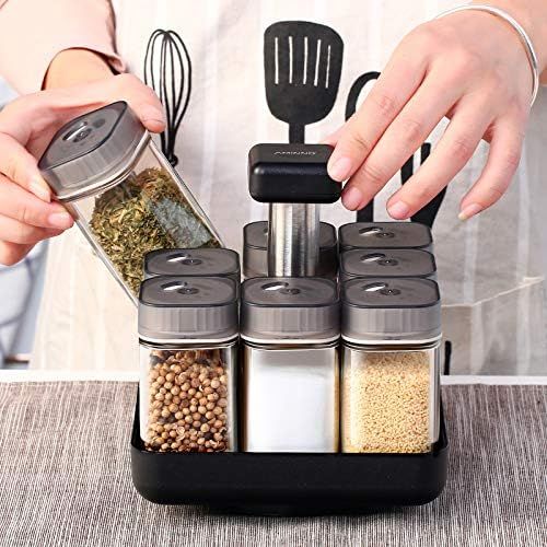  YoCosii Revolving Spice Rack Organizer Caddy, Rotating Spice Storage for Cabinet and Kitchen, 8 Jar Herb and Spice Countertop Spice Rack(Spices Not Included)