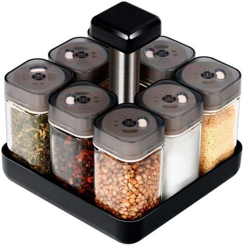  YoCosii Revolving Spice Rack Organizer Caddy, Rotating Spice Storage for Cabinet and Kitchen, 8 Jar Herb and Spice Countertop Spice Rack(Spices Not Included)