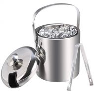 [아마존베스트]Noeler Ice Buckets with Stainless Steel Ice Tongs,Double Wall Ice Bucket with Lid,Silver Ice Wine Chiller for Bar Paties,Ice Buckets for Camping