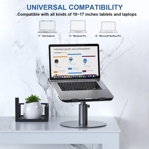  [아마존베스트]Adjustable Laptop Stand, YoFeW Aluminum Laptop Riser, Multi-Angle Height Adjustable 360°Rotation Notebook Stand Desktop Holder Compatible with Mac MacBook Pro Air, Lenovo, Dell XPS