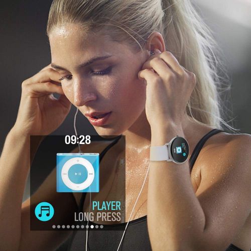 YoYoFit Smart Fitness Watch with Heart Rate Monitor, Waterproof Fitness Activity Tracker Step Counter with Music Player Control, Customized Face Look GPS Pedometer Watch for Women