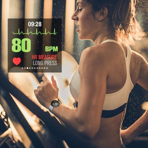  YoYoFit Smart Fitness Watch with Heart Rate Monitor, Waterproof Fitness Activity Tracker Step Counter with Music Player Control, Customized Face Look GPS Pedometer Watch for Women