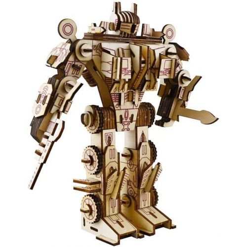  Yobeyi Robot Puzzles 3D Wooden Building Blocks Model Self-Assembly Craft Kit DIY Brain Teaser Toys Best Gifts for Women & Men(Robot)