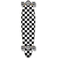 Yocaher Blank/Checker Complete Kicktail Skateboards Longboard Cruiser w/Premium 80A Grip Tape, Aluminum Truck ABEC-9 Bearing, 70mm Longboards Skateboard Wheels